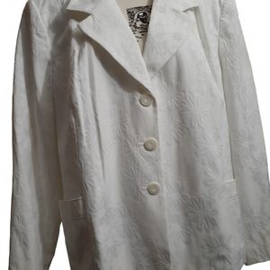 Womens plus sz 24w white Floral sag Harbor Blazer Jacket nwtgs